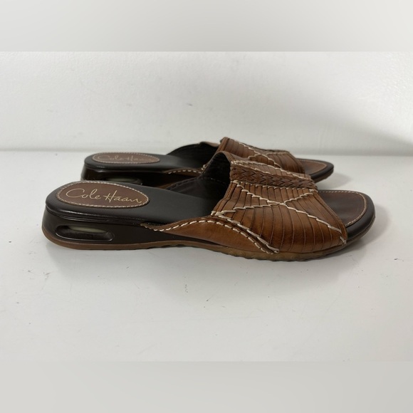 Cole Haan Womens Size 8 Leather Slide Sandals Brown Black - Picture 4 of 8